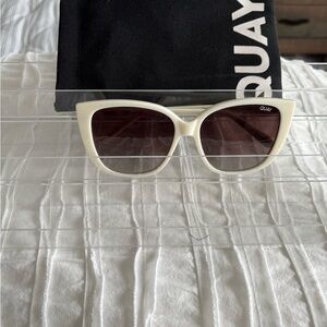 Quay White Cat-Eye Sunglasses
